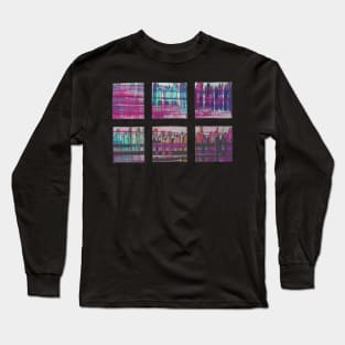 Liminal Space in Pink, Teal and Purple through 6 windows Long Sleeve T-Shirt